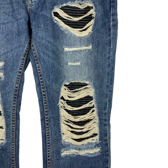 PARASUCO Men's Blue Mike Fit Destroyed Medium Rise Classic Slim Jeans 38 x 34 - Picture 6 of 14